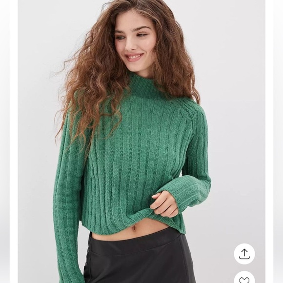 American Eagle Outfitters Sweaters - AE Snow Soft Green Mock Neck Sweater, Women's Size Small American Eagle Soft
